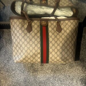 Gucci Beige and Brown Tote Bag